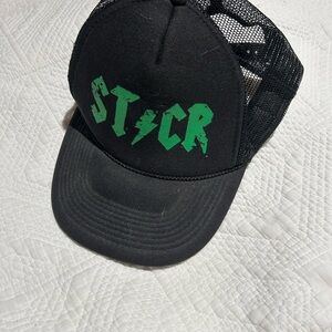 Black and Green Graphic Trucker Hat